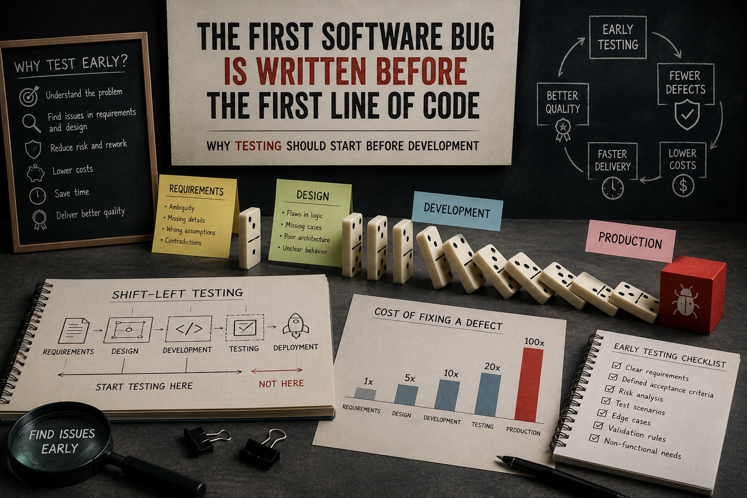 The First Software Bug Is Written Before the First Line of Code. Why Testing Should Start Before Development