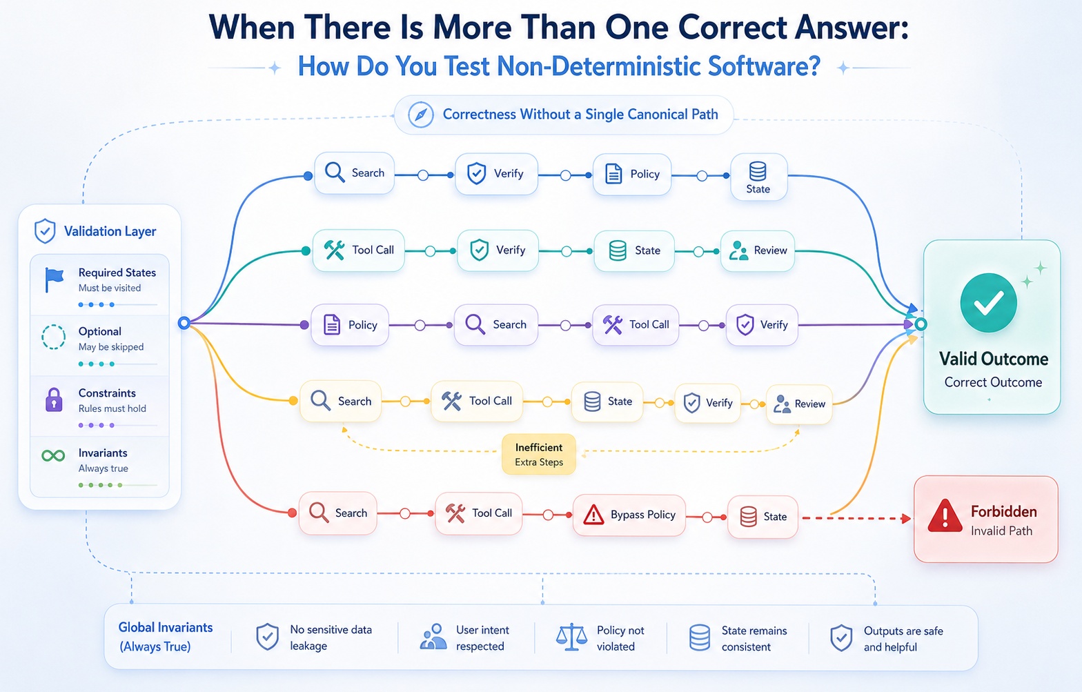 When There Is More Than One Correct Answer: How Do You Test Non-Deterministic Software?